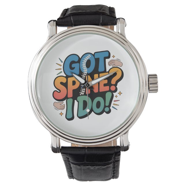 Chiropractor Humour Spine Health Quote Watch (Front)