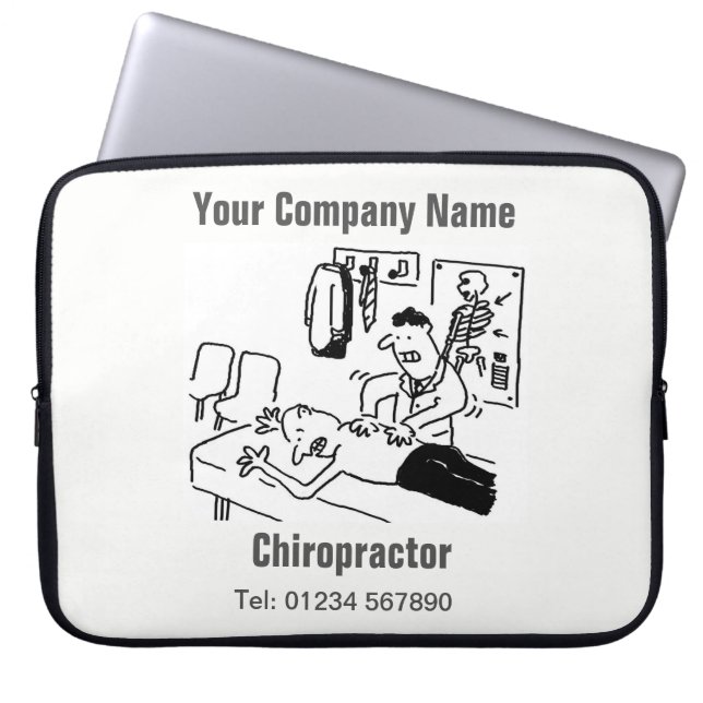 Chiropractor is Treating a Patient Funny Cartoon Laptop Sleeve (Front)