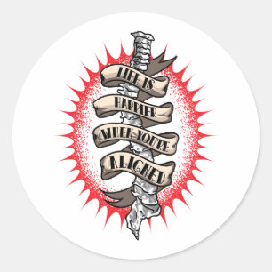 Chiropractor Life is Happier When you're aligned Classic Round Sticker
