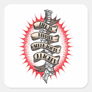Chiropractor Life is Happier When you're aligned  Square Sticker