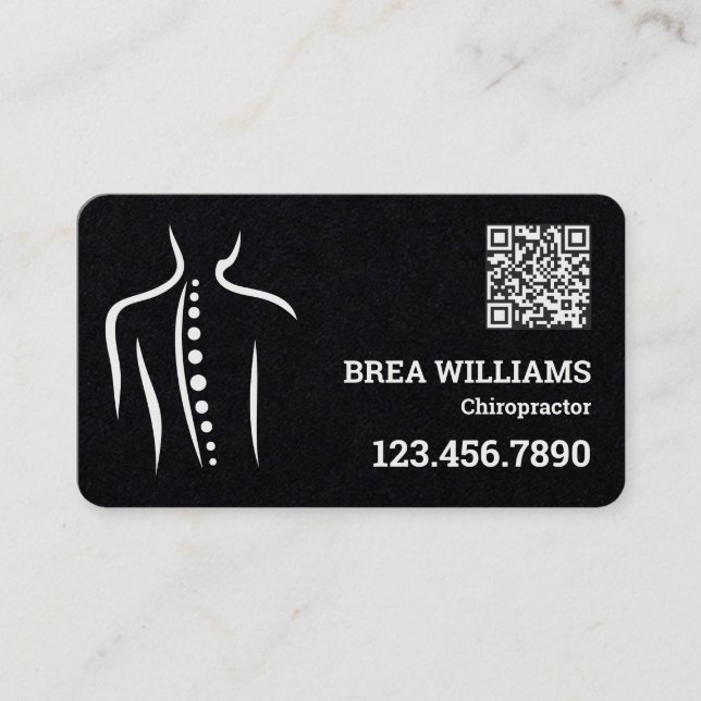 Chiropractor Massage Therapist Custom QR Business Card (Front)