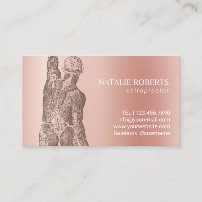 Chiropractor Massage Therapy Rose Gold Appointment Card (Front)