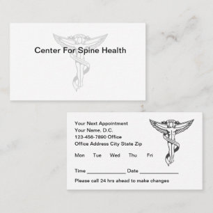 Chiropractor Medical Appointment Cards
