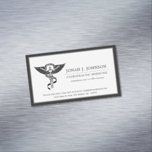 Chiropractor   Minimalist Black Border Magnetic Business Card