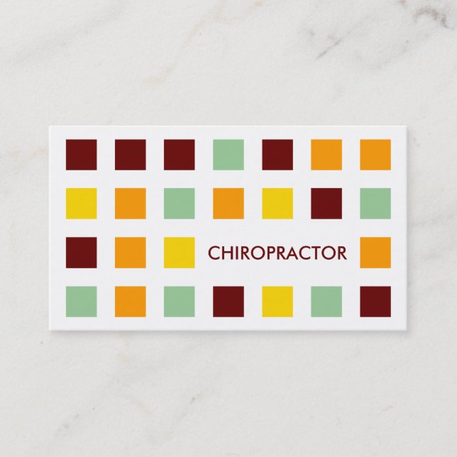 CHIROPRACTOR (mod squares) Business Card (Front)