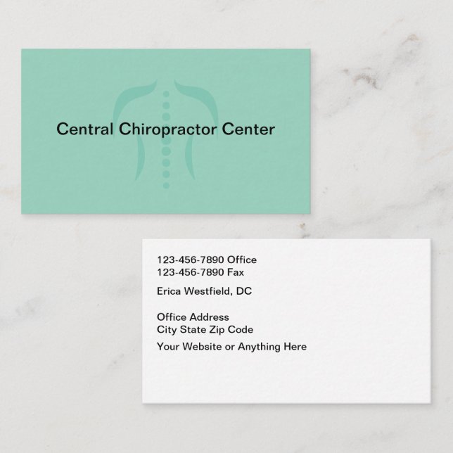 Chiropractor Modern Medical Business Cards (Front/Back)