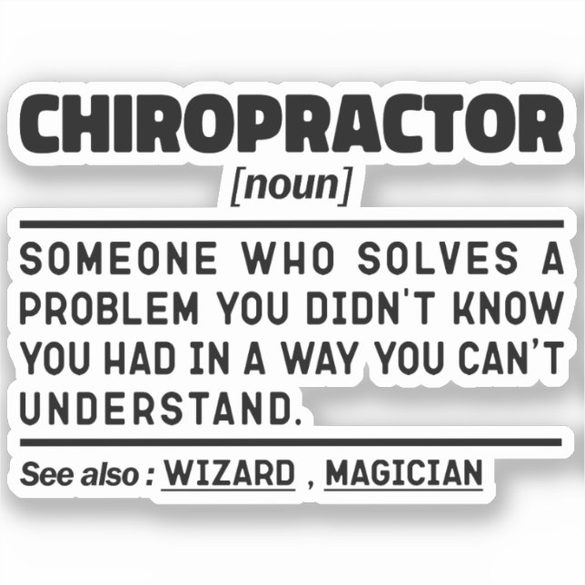 Chiropractor Noun Physiotherapy Appreciation Cool (Front)