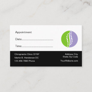 Chiropractor Office Medical Appointment Reminder Card