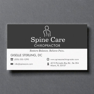 Chiropractor Office Spine Logo Business Card