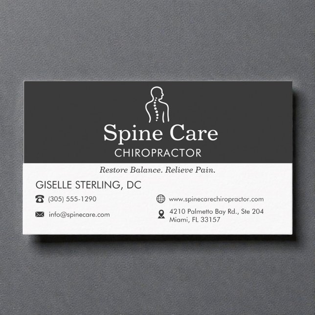 Chiropractor Office Spine Logo Business Card (Creator Uploaded)