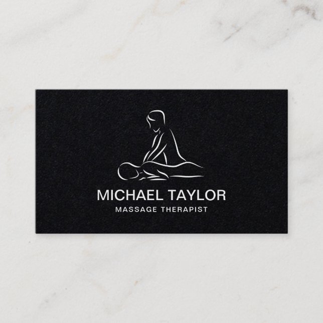 Chiropractor Professional Male Massage Therapist  Business Card (Front)