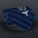Chiropractor Professional Monogram Blue Faux Gold Tie<br><div class="desc">A blue striped personalised tie tailored to Chiropractic Medicine professionals.</div>
