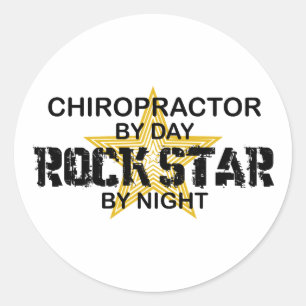 Chiropractor Rock Star by Night Classic Round Sticker