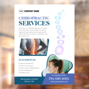 Chiropractor Services Custom Window Cling