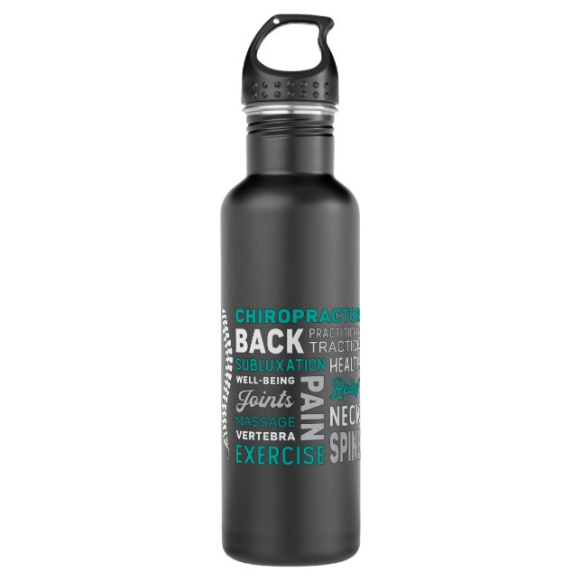 Chiropractor Spine Chiro Medicine Chiropractic 710 Ml Water Bottle (Front)