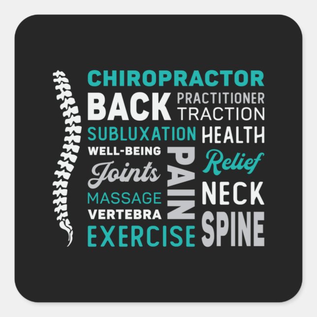 Chiropractor Spine Chiro Medicine Chiropractic Square Sticker (Front)