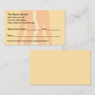 Chiropractor Spine Clinic Medical Appointment Card