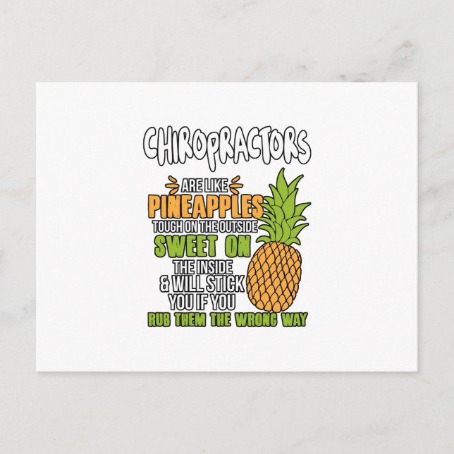 Chiropractors Are Like Pineapples. Postcard (Front)