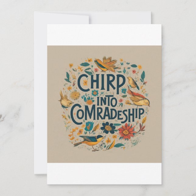 Chirp into comradeship  thank you card (Front)