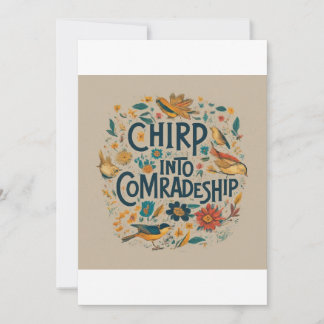 Chirp into comradeship thank you card