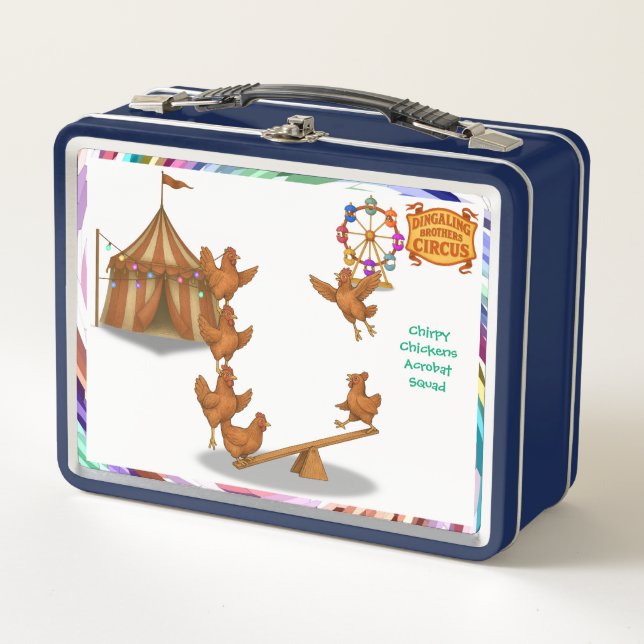 Chirpy Chickens acrobat squad Metal Lunch Box (Front)