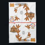 Chirpy Chickens acrobat squad Tea Towel<br><div class="desc">Small but fearless, the Chirpy Chickens tumble, leap, and flip with astonishing precision. Their feathery acrobatic acts are packed with personality and comedic flair, leaving audiences clucking with delight. True team players, they prove that big talent can come in very small, very enthusiastic packages. You can find lots of other...</div>
