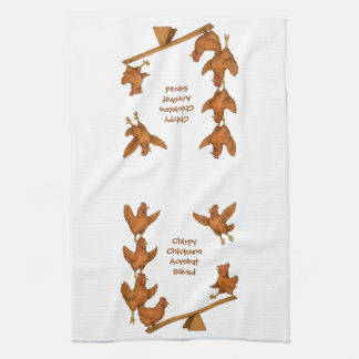 Chirpy Chickens acrobat squad Tea Towel