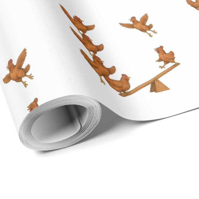 Chirpy Chickens acrobat squad Wrapping Paper (Roll Corner)