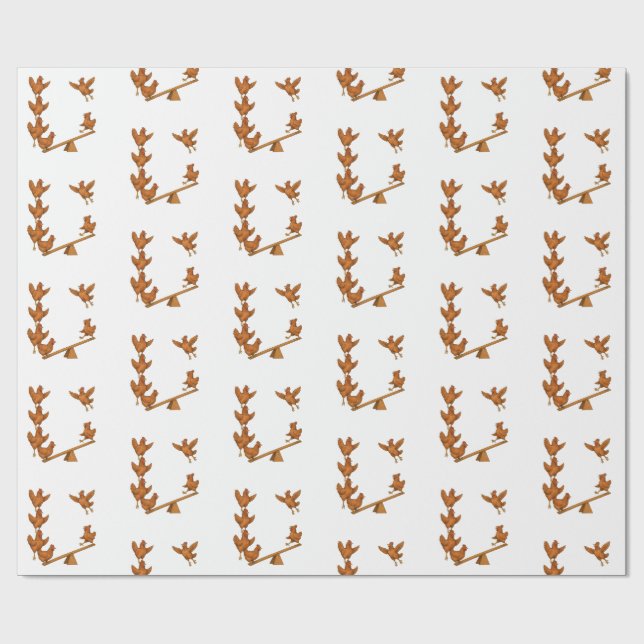 Chirpy Chickens acrobat squad Wrapping Paper (Flat)