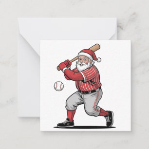 Chirstmas Baseball  Playing Santa Claus Sport  Card