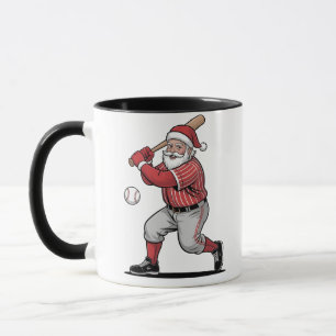 Chirstmas Baseball  Playing Santa Claus Sport  Mug