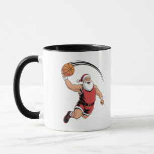 Chirstmas Basketball Playing Santa Claus Sport Mug