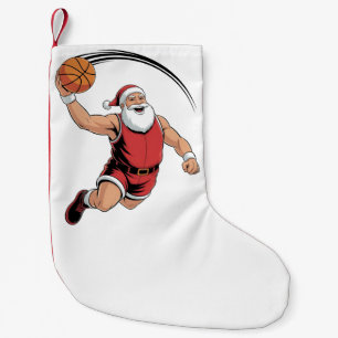 Chirstmas Basketball Playing Santa Claus Sport  Small Christmas Stocking