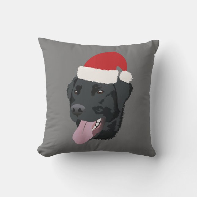 Chirstmas Black Lab Cushion (Front)