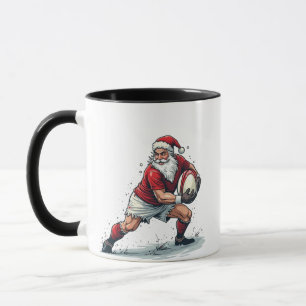 Chirstmas Fantasy Football Playing Santa Claus   Mug