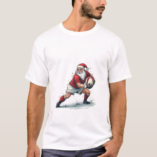 Chirstmas Fantasy Football Playing Santa Claus T-Shirt