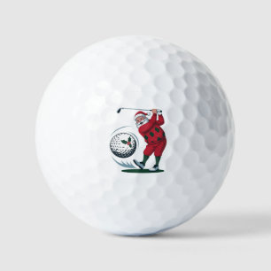 Chirstmas Fantasy Golf Playing Santa Claus   Balls