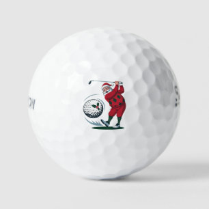Chirstmas Fantasy Golf Playing Santa Claus Balls