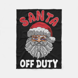 Chirstmas In July Santa Off Duty Fleece Blanket