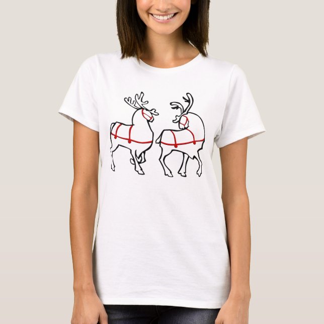 Chirstmas Reindeer Shirts Women's Holiday T-shirts (Front)