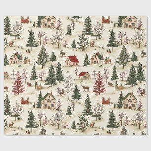 Chirstmas Vintage Village  Wrapping Paper