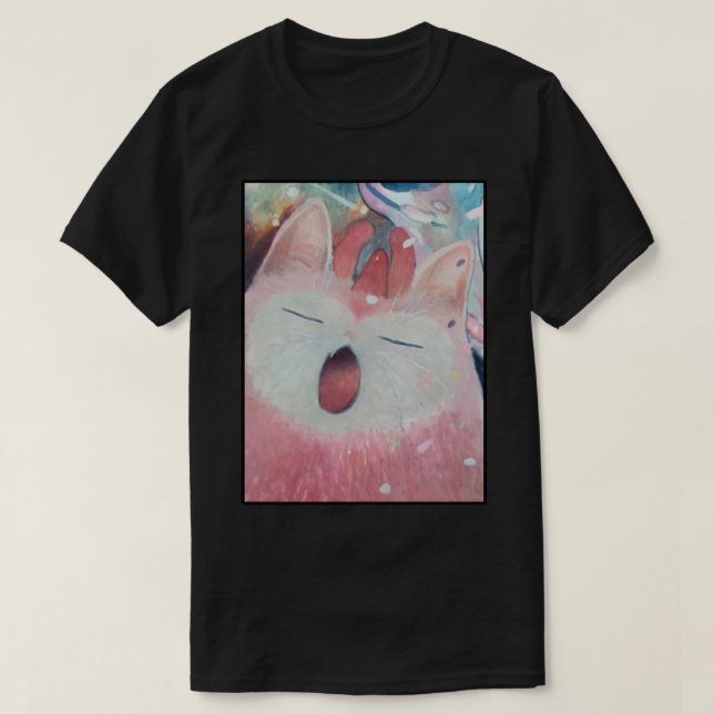 Chisato Tanaka , Aya Takano Pink Cat  Japanese Man T-Shirt (Design Front)