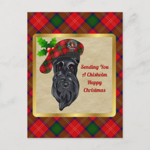 Chisholm Clan Badge & Tartan Christmas Postcard