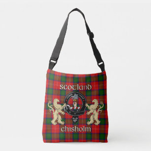 Chisholm Clan Badge & Tartan Crossbody Bag