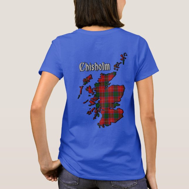 Chisholm Clan Badge & Tartan T-Shirt (Back)