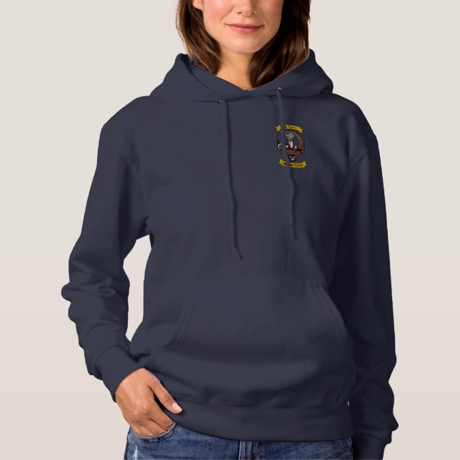 Chisholm Clan Badge & Tartan w/Motto Women's Hoodie (Front)