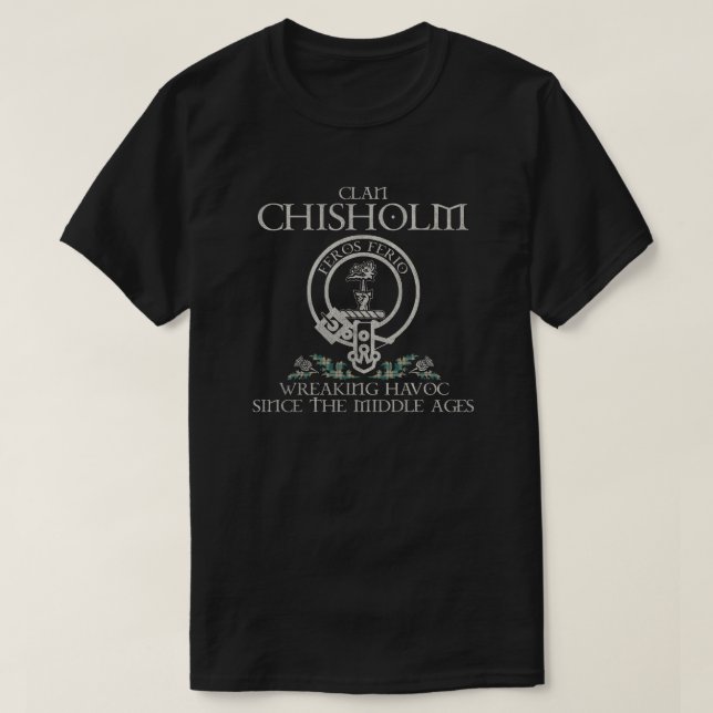 Chisholm Colonial Clan crest Scottish surname tart T-Shirt (Design Front)