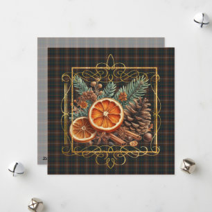 Chisholm Hunting Modern Scottish Tartan Christmas Holiday Card