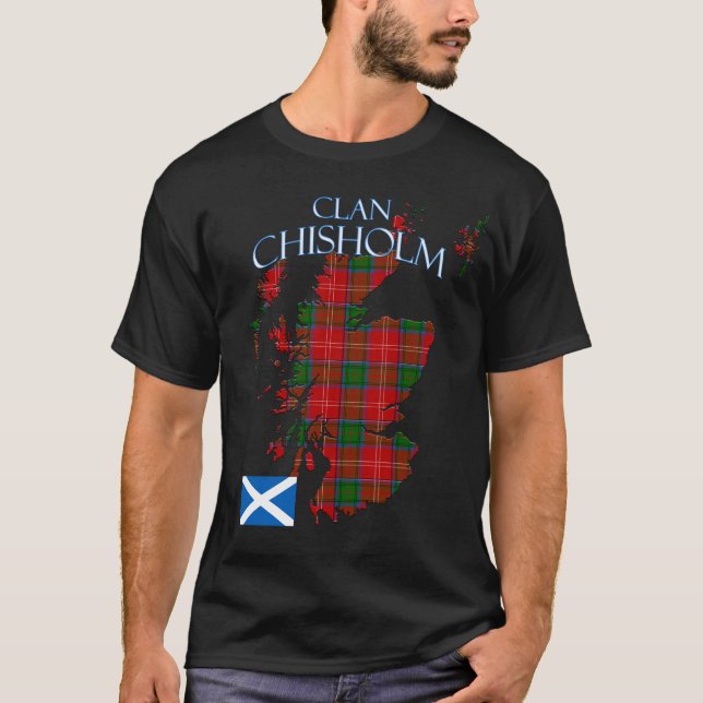 Chisholm Scottish Clan Tartan Scotland T-Shirt (Front)