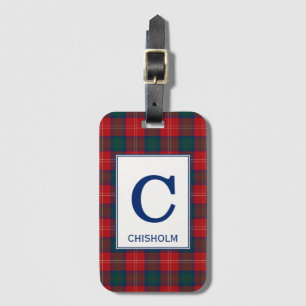 Chisholm Tartan Red and Blue Plaid Pattern Luggage Tag